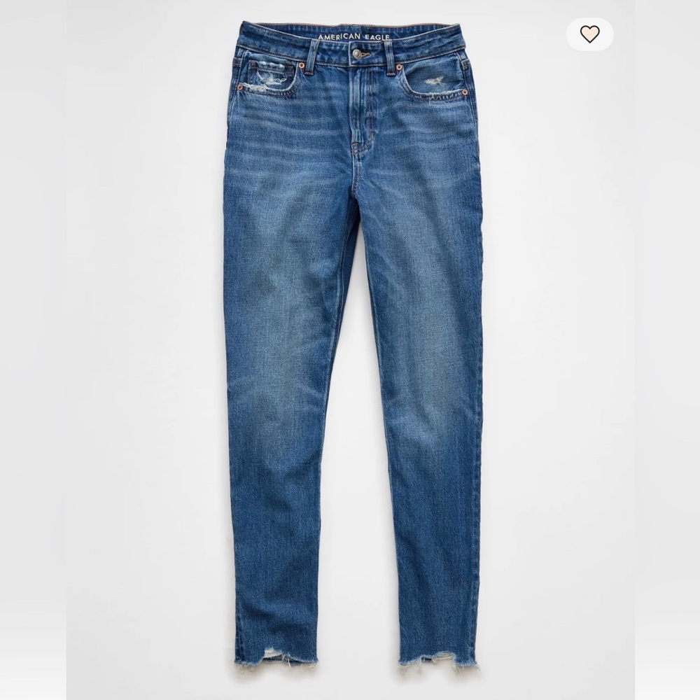 American Eagle Outfitters Women's Distressed Blue Mom Jeans